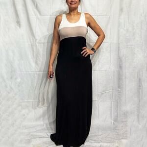 Calvin Klein Black Colorblock Maxi Dress Sz 12